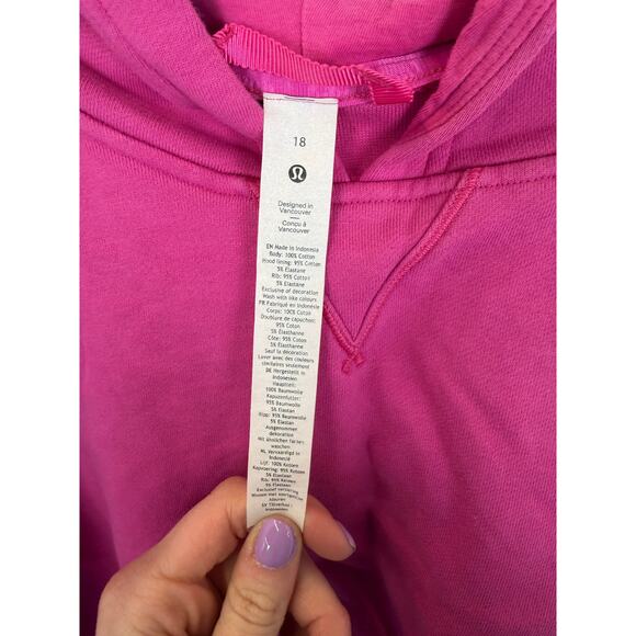 Lululemon Women's Pink Cotton Pullover Sweatshirt Size 18 - Picture 2 of 3